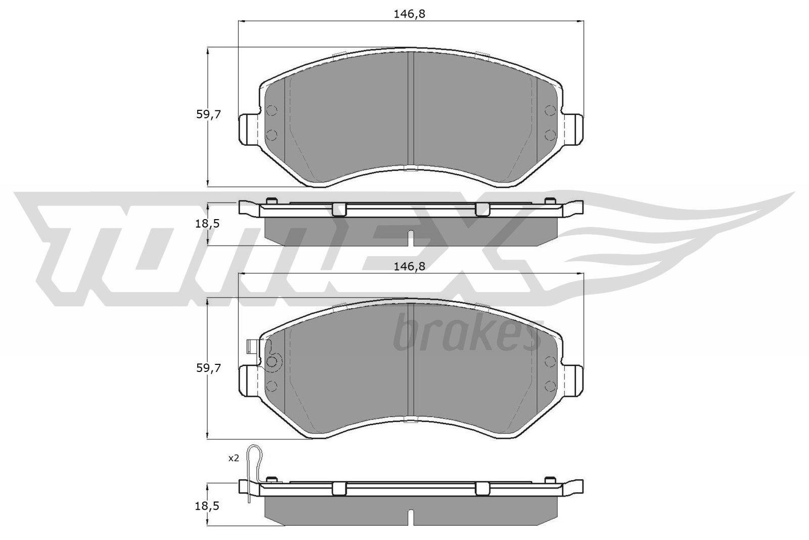 Sada brzdových platničiek kotúčovej brzdy TOMEX Brakes